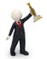 3d man - business victory and gold tie trophy award