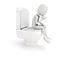 3d man businessman on the toilet seat