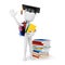 3d man carrying some books