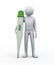 3d man with digital thermometer