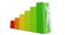 3d Man Figure with Colorful Statistic Growth Bar. Grow Up Bussiness concept