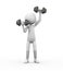 3d man gym dumbbell exercise