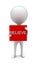 3d man holding a red box with believe text concept