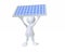 3d man holding a solar panel for clean power conservation