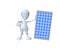 3d man holding a solar panel for clean power conservation