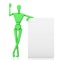 3d man leaning on something and showing okay hand gesture