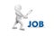 3D man looking for job symbol vector image