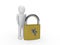 3d man padlock key