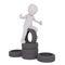 3D man on pile of tyres