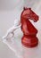 3D Man with Red Chess Horse