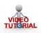 3d man standing with video tutorial