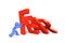 3d man stopping domino of fear word falling, 3D illustration