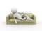 3d man stylish sitting on sofa