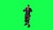 3d man warrior punching and fighting from opposite angle on green screen 3D people walking background chroma key Visual effect ani