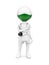 3d man wearing green mask and stethoscope on shoulder concept