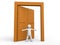 3d man welcoming at door