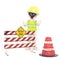 3D Man Zombie Road Maintenance Worker Illustration