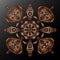 3D Mandala Kaleidoscope Ethnic Motifs Gradient Metallic Stylized Snowflake