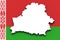 3D map of Belarus on the national flag