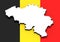3D map of Belgium on the national flag