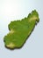 3D map green of madagaskar on White background