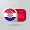 3D Map Pointer Flag Nation of Croatia with Description Text