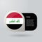 3D Map Pointer Flag Nation of Iraq with Description Text