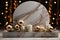 .3D Marble Podium Christmas Background