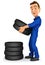 3d mechanic stacking tires