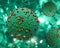 3D medical background with measles virus