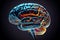 3D medical Brain concept for business and neuroscience approaches created with generative ai