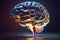 3D medical Brain concept for business and neuroscience approaches created with generative ai