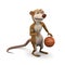 3d Meerkat dribbles the basketball