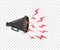 3D megaphone hailer, talking loudly to turn. Sound waves are directed. Vector design element, icon on isolated background.