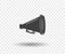 3D megaphone hailer, talking loudly to turn. Sound waves are directed. Vector design element, icon on isolated background.