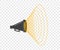 3D megaphone hailer, talking loudly to turn. Sound waves are directed. Vector design element, icon on isolated background.