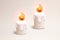 3d melted candles and flame lights