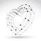 3d mesh stylish web monochrome love heart sign