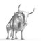 3D Metal bull isolated on white