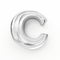 3d Metal Letter C On White Background With Shiny Silver Letters