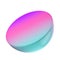 3d metal semisphere geometric shape. Realistic glossy turquoise and lilac gradient luxury template decorative design illustration