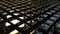 3d metal squares pattern metallic technology background, block, led, perspective, shiny, AI generate