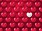 3D Metallic Heart Valentine`s Day background. Beautiful realistic shape of red and silver Hearts. Decorative grid layout