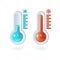 3d Meteorology Thermometers Set Plasticine Cartoon Style. Vector