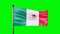 3d Mexico national flag waving on green screen