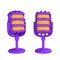 3d microphone for radio, music or karaoke. Audio equipment for broadcasts and interviews in cartoon style. Vector illustration