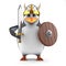 3d Mighty academic penguin Viking warrior