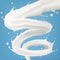 3d Milk Or Cream Spiral Jet Tornado Twisted In The Air