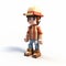 3d Minecraft Player Model With Soft Focus Nostalgia And Cowboy Imagery