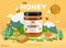 3D miniature honey ad template